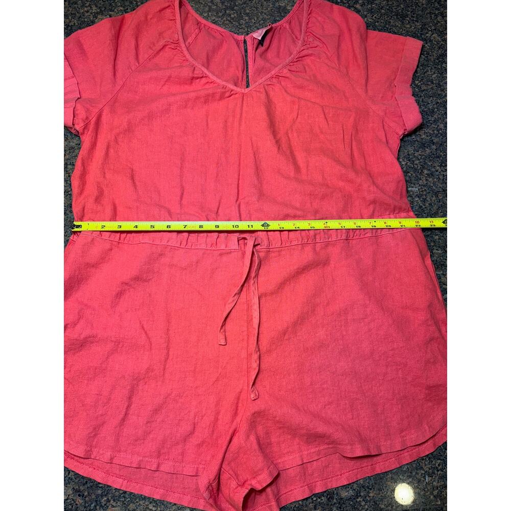 Universal Thread Women's Coral Short Romper Linen Blend Size XL - Picture 7 of 16